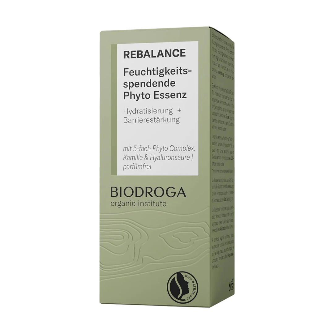 Biodroga Rebalance Feuchtigkeitsspendende Phyto Essenz – Feuchtigkeitsspendende Phyto-Essenz für normale und trockene Haut – Umverpackung
