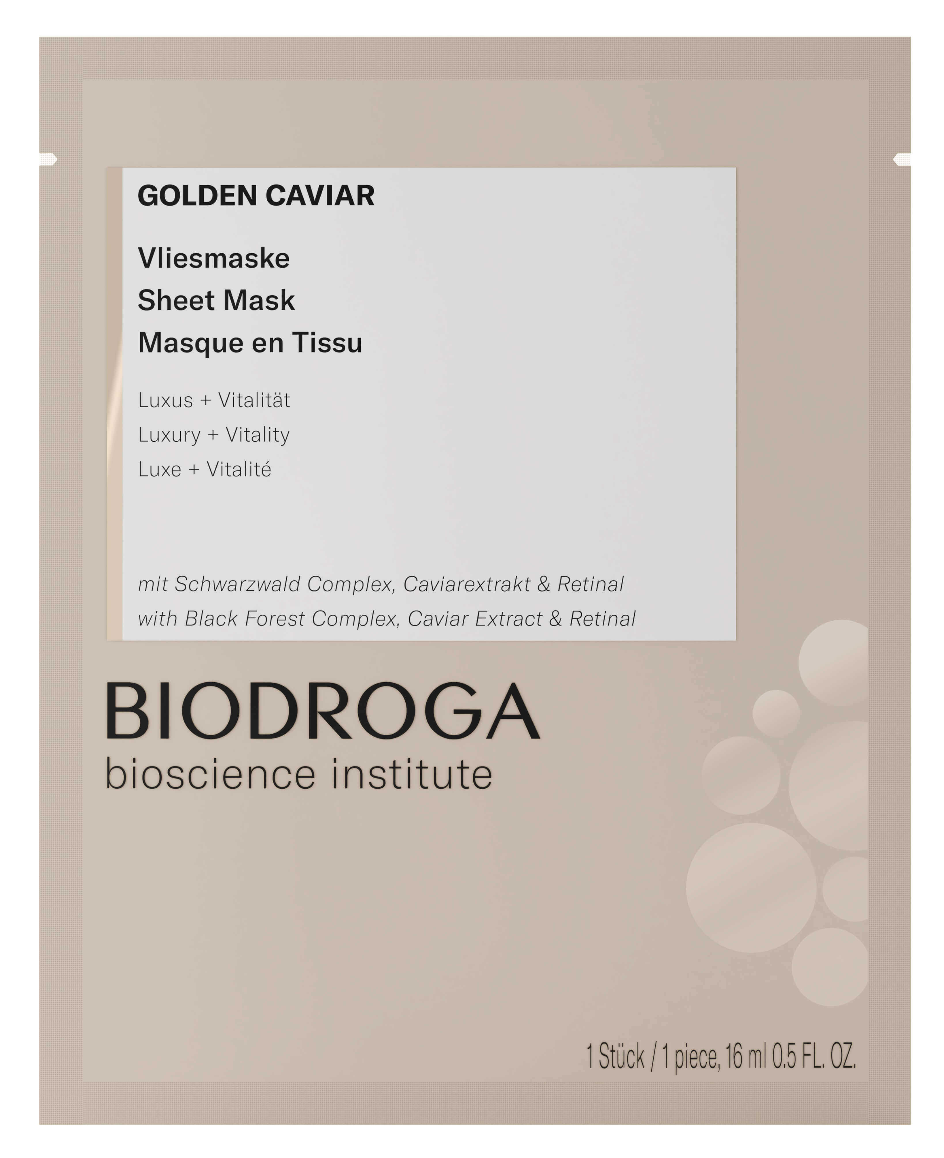 Biodroga Bioscience Institute Golden Caviar Vliesmaske 1 Stuck