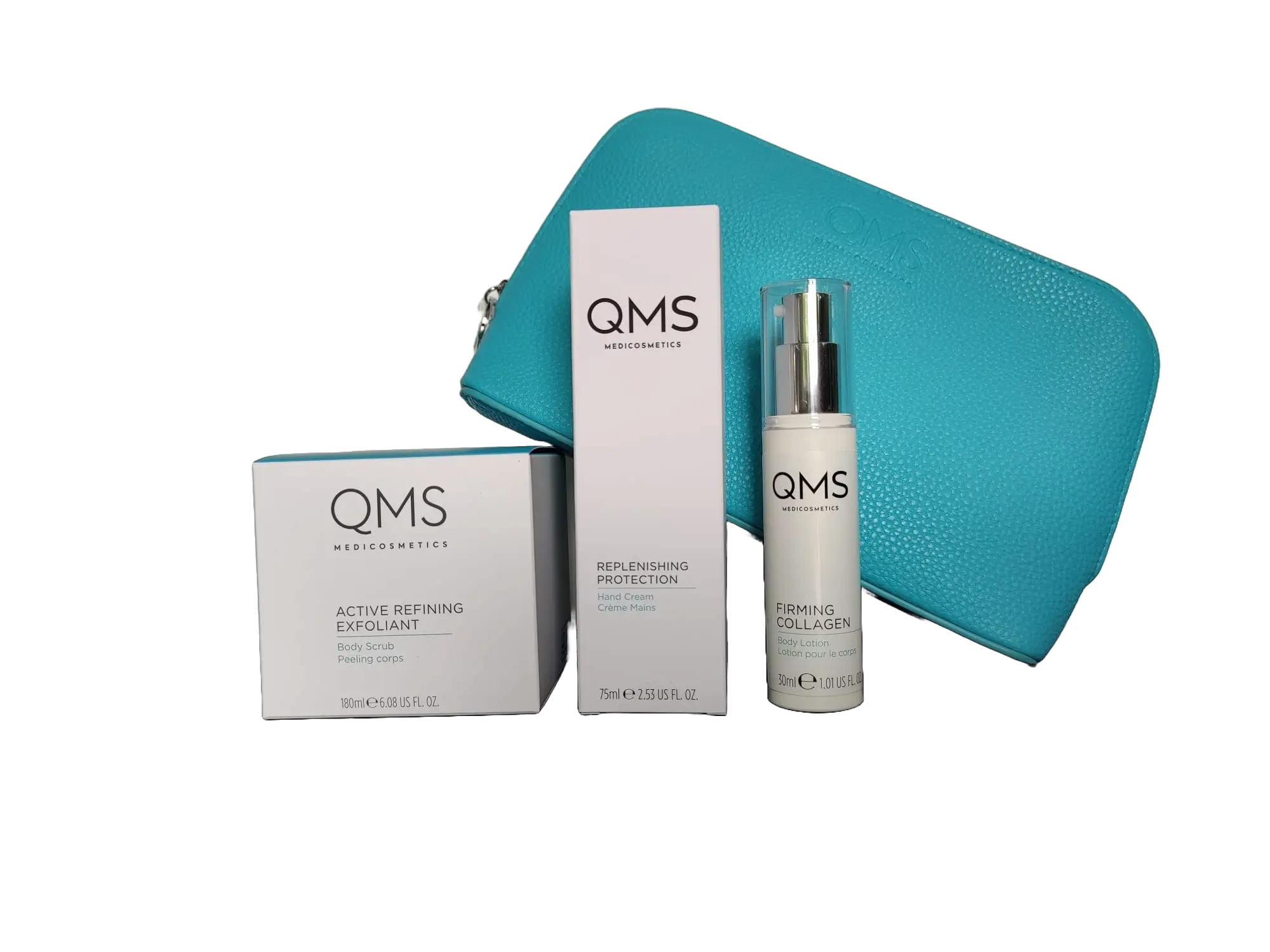 QMS Body Scrub Set mit allen Produkten