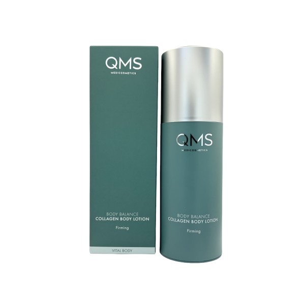 QMS Firming Collagen Body Lotion – Feuchtigkeitsspendende Körperlotion für trockene Haut – 200 ml Tube mit Umverpackung