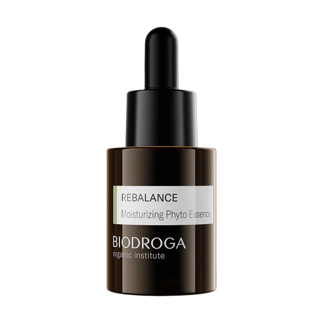 Biodroga Rebalance Feuchtigkeitsspendende Phyto Essenz – Feuchtigkeitsspendende Phyto-Essenz für normale und trockene Haut – 15 ml Glasflacon mit Pipette